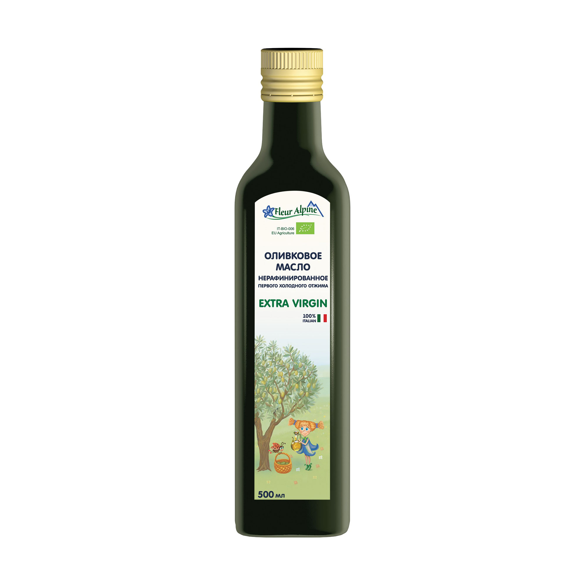 Дитяча оливкова олія Fleur Alpine Organic Extra Virgin для всієї родини, 500 мл
